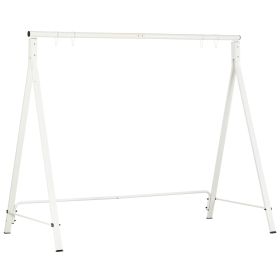 Outsunny Metal Porch Swing Stand, Heavy Duty Swing Frame, Hanging Chair Stand, 660 LBS Weight Capacity, for Backyard, Patio, Lawn & Playground, White