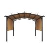10x10 ft Outdoor Retractable Pergola with Canopy Arched Top Metal Patio Pergola
