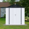 Outdoor storage sheds 6FTx4FT Apex roof White+Black