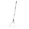 VEVOR Leaf Rake, 18 Metal Tines, Adjustable Garden Rake for Lawns with 7.7-17.1 Inch Head & 32.3-55.6 Inch Long Handle