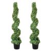 VEVOR 2 pcs. Artificial Boxwood Tower Topiary Spiral Artificial Plant 122cm high Decorative Plant Green Plastic PE Iron Topiary Plants incl. 10 pcs. R