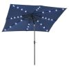 Outsunny 9' x 7' Solar Umbrella, LED Lighted Patio Umbrella for Table or Base with Tilt & Crank, Outdoor Umbrella for Garden, Deck, Backyard, Pool