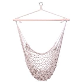 Sling Chair Sling Pendulum Chair Hammock Mesh Air/Sky Chair Deluxe Cotton Rope Sling with Trim for Bedroom Beach Patio Deck Porch Garden Indoor/Outdoo