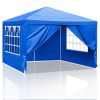 10'x10' Gazebo Waterproof Outdoor Canopy Patio Tent Party Tent for Wedding BBQ Cater, Blue