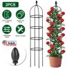 2 Packs Garden Obelisk Trellis 5.9FT Plants Tower for Climbing Plants Flower Vegetable Vine Support Rustproof Garden Plant Trellis Black