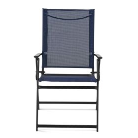 Greyson Steel Outdoor Patio Armchair - Set of 2, Navy