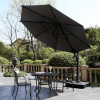 11 FT Cantilever Patio Umbrella, Round Outdoor Offset Umbrella with 360Â° Rotation & Tilt Adjustment without Base - Grey