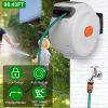 Retractable Garden Hose Reel Wall Mounted Automatic Water Hose Reel with Any Length Lock 8 Pattern Spraying Modes 180Â° Swivel Bracket