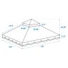 10x10 Ft Outdoor Patio Gazebo Replacement Canopy,Double Tiered Gazebo Tent Roof Top Cover Only Greatwall border(Frame Not Include)-BROWN