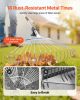 VEVOR Leaf Rake, 18 Metal Tines, Adjustable Garden Rake for Lawns with 7.7-17.1 Inch Head & 32.3-55.6 Inch Long Handle