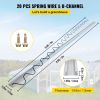 VEVOR Spring Wire and Lock Channel,6.56ft Spring Lock & U-Channel Bundle for Greenhouse, 20 Packs PE Coated Spring Wire & Aluminum Alloy Channel