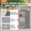 VEVOR Carport Replacement Canopy Cover Top + Side Wall 10 x 20 ft, Garage Tent Shelter Tarp Heavy-Duty Waterproof & UV Protected