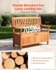 33 Gal Outdoor Wood Storage Bench Deck Box Waterproof 2-Person Outdoor Seating