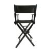 Casual Home Director's Chair, Black Frame/Black Canvas,Suitable for adults, foldable style, 2pcs/set populus