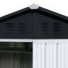 Outdoor storage sheds 6FTx4FT Apex roof White+Black