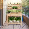 Large Garden Potting Bench Table with Display Rack and Hidden Sink