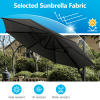 11 FT Cantilever Patio Umbrella, Round Outdoor Offset Umbrella with 360Â° Rotation & Tilt Adjustment without Base - Grey