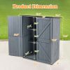 Outdoor Storage Cabinet 55.1"L X 29.1"W X 68.9"H, Garden Shed Tool Shed with Metal Frame Structure for Backyard Garden Patio Lawn (Blue Gray)