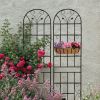 2 Pack Metal Garden Trellis 86.7" x 19.7" Rustproof Trellis for Climbing Plants Outdoor Flower Support Black