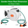 Retractable Garden Hose Reel Wall Mounted Automatic Water Hose Reel with Any Length Lock 8 Pattern Spraying Modes 180Â° Swivel Bracket