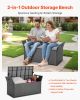 Outdoor Storage Bench PE Rattan 40Gal Deck Box Waterproof Outdoor Seat & Storage