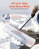 Snow Pusher Shovel, 36 in Outdoor Snowplow Shovel with Ergonomic Grip, HDPE Plastic Blade, Winter Shovels with Segmented Handle, Metal Edged Strip