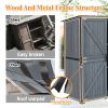 Outdoor Storage Cabinet 55.1"L X 29.1"W X 68.9"H, Garden Shed Tool Shed with Metal Frame Structure for Backyard Garden Patio Lawn (Blue Gray)