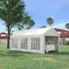 Outsunny 20x10 ft Large Party Tent Carport Outdoor Canopy Portable Garage with Removable Sidewalls Windows