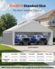VEVOR Carport Replacement Canopy, 20 x 20 ft Potable Garage Tent Top Tarp with Sidewalls, UV-Resistant & Waterproof