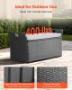 Outdoor Storage Bench PE Rattan 40Gal Deck Box Waterproof Outdoor Seat & Storage