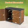 Outdoor Storage Cabinet 50.4"L X 26.8"W X 41"H, Garden Shed Tool Shed with Metal Frame Structure for Backyard Garden Patio Lawn (Brown)