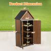 Outdoor Storage Cabinet 32.3"L X 21"W X 67"H, Garden Shed Tool Shed with Metal Frame Structure for Backyard Garden Patio Lawn (Brown)