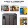 8 x 6 ft Resin Outdoor Storage Shed Waterproof Shed with Floor & Two Windows & Lockable Door, Tool Shed for Garden, Patio, Backyard ( Brown)