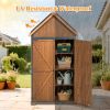 Outdoor Storage Cabinet 32.3"L X 21"W X 67"H, Garden Shed Tool Shed with Metal Frame Structure for Backyard Garden Patio Lawn (Brown)