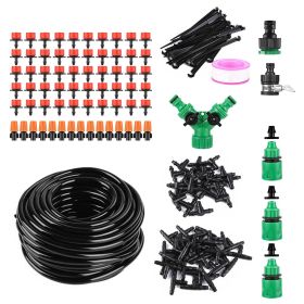 164FT Drip Irrigation Kit Automatic Garden Irrigation System Misting Plant Watering Drip Kit for Garden Greenhouse Flower Bed Patio Lawn (Type: Drip Irrigation Kit)