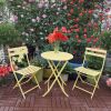 3 Piece Patio Bistro Set of Foldable Round Table and Chairs