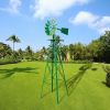 Assorted windmills 8 feet green with weathervane 4 legs vertical windmill rotatable windmill iron garden decoration garden tools