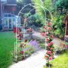 Metal Garden Arch W55'' x H94.5'' Garden Arbor Trellis Climbing Plants Support Rose Arch Outdoor Arch
