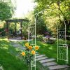Metal Garden Arch W55'' x H94.5'' Garden Arbor Trellis Climbing Plants Support Rose Arch Outdoor Arch