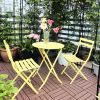 3 Piece Patio Bistro Set of Foldable Round Table and Chairs
